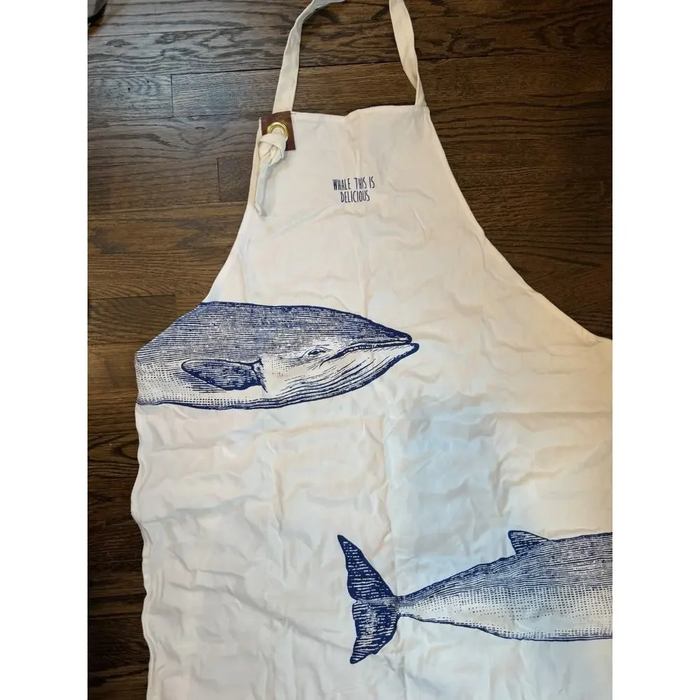 Two's Company 100% Cotton Unisex Whale Apron NEW